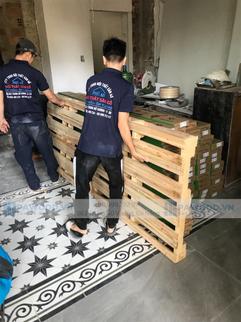Sàn gỗ Phú An thi công 