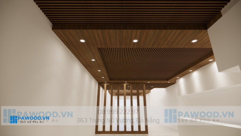 Bản vẽ 3D thiết kế trần cơ bản