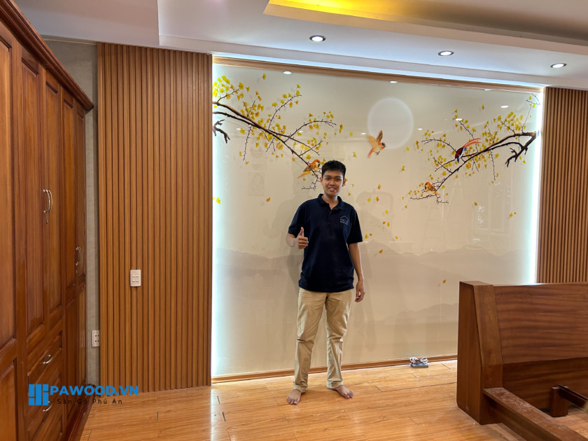 tấm ốp PVC in theo yêu cầu, vách phòng ngủ hot trend 2024