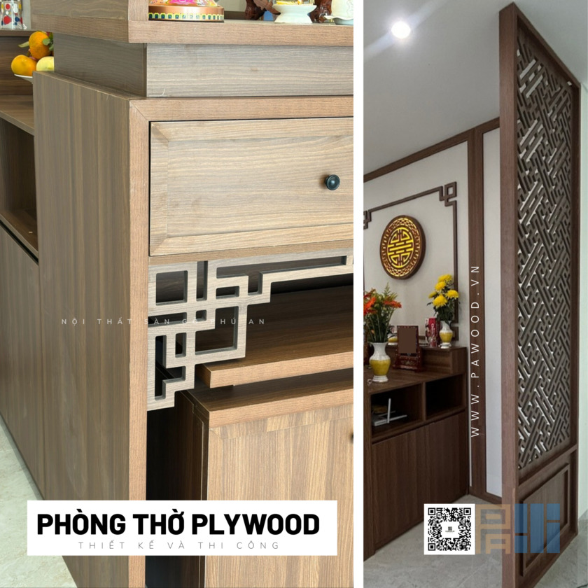 nội thất phòng thờ plywood