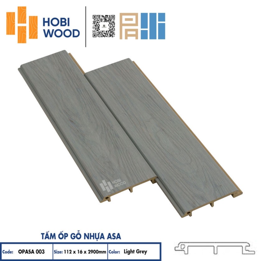 Tấm ốp gỗ nhựa ASA HobiWood (OPASA003 Sandal Wood)
